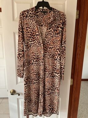 INC International Concepts Leopard Print Maxi Dress in Pink and Brown